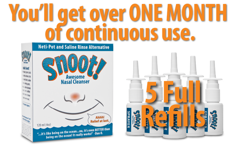 Snoot! Nasal Cleanser 2 Pack + 2 Sprayers + Priority Shipping!